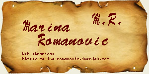Marina Romanović vizit kartica